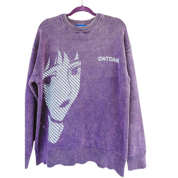 Men's Aelfric Eden Catcase Purple Graphic Sweater Size Large - Picture 1 of 6